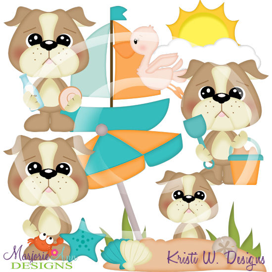 Seaside Dogs SVG Cutting Files/Paper Piecing + Clipart - Click Image to Close